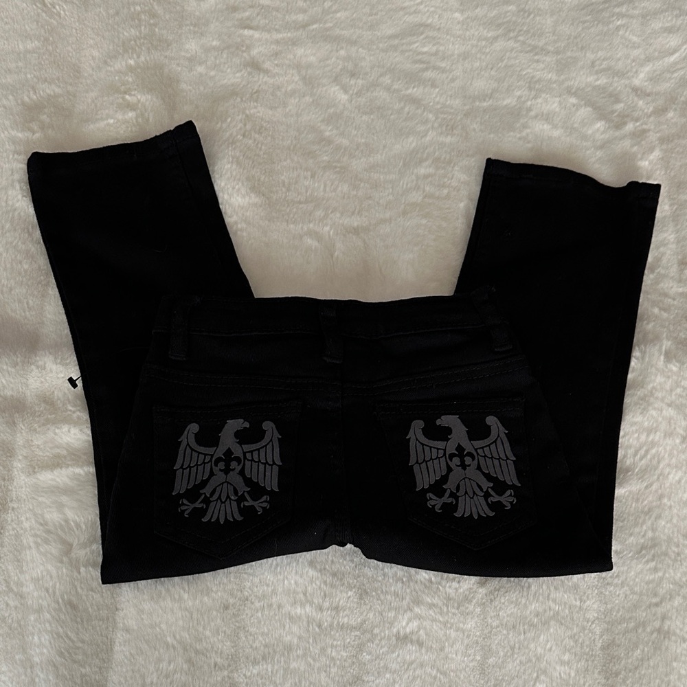 Black Jeans with Eagle Design 3T NWT